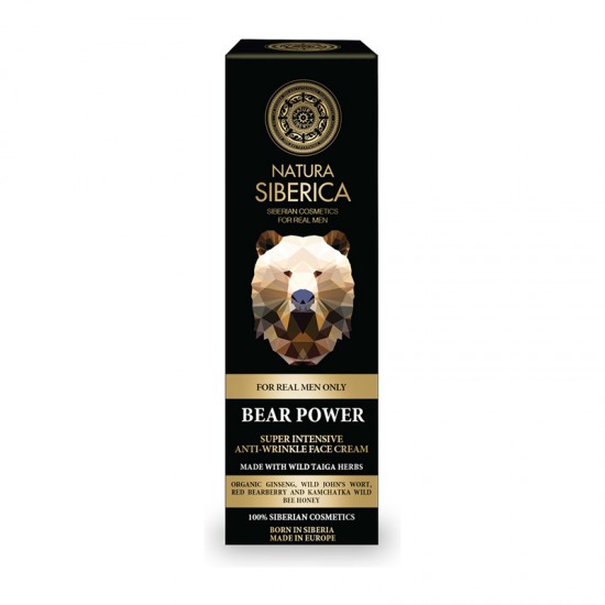 Natura Siberica Men Bear Power Anti-Wrinlke Face Cream 50ml - Σούπερ Εντατική Αντιρυτιδική Κρέμα Προσώπου για Όλους τους Τύπους Δέρματος