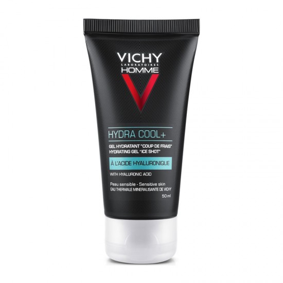 Vichy Homme Hydra Cool+ Hydrating Gel "Ice Shot" 50ml - Ανδρικό Τζελ Ενυδάτωσης Προσώπου & Ματιών με Υαλουρονικό Οξύ