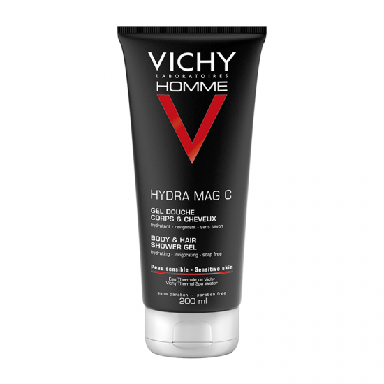 Vichy Homme Hydra Mag C Body & Hair Shower Gel 200ml - Ανδρικό Αφρόλουτρο Περιποίησης Σώματος & Μαλλιών