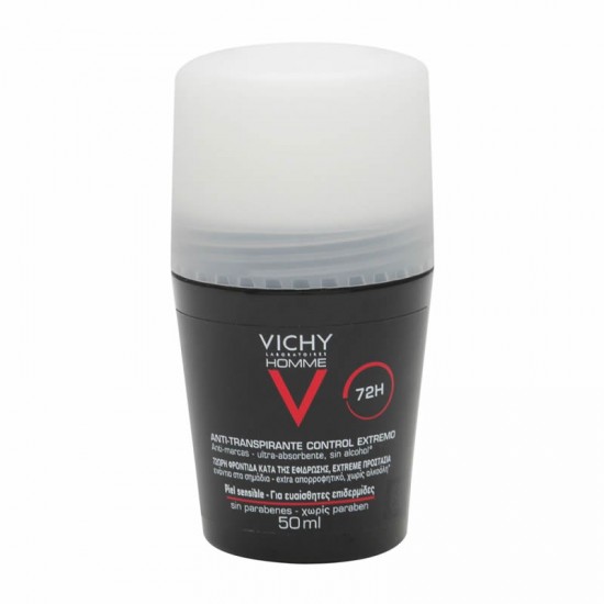 Vichy Deodorant Homme Extreme Anti-Perspirant Roll-On 72h Ανδρικό Αποσμητικό κατά της Έντονης Εφίδρωσης 50ml