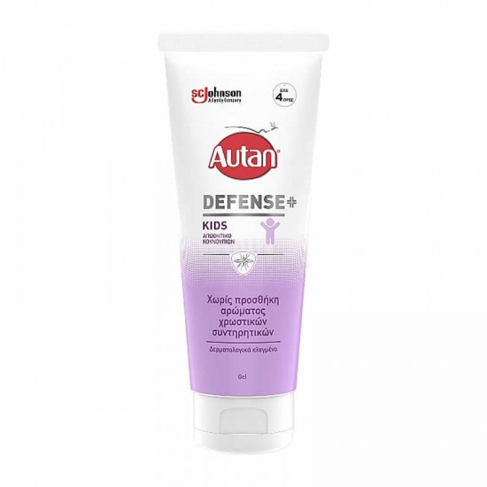 SC Johnson Autan Defence Kids Gel 100ml - Εντομοαπωθητικό Τζελ Κουνουπιών για Παιδιά χωρίς Προσθήκη Αρώματος, Χρωστικών & Συντηρητικών από 2 ετών