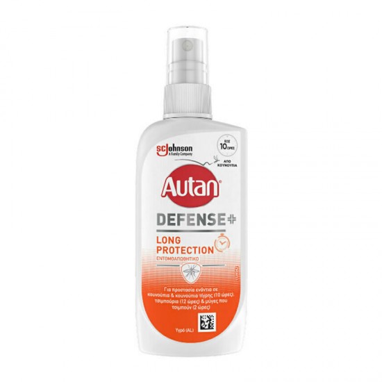 SC Johnson Autan Defence+ Long Protection Spray 100ml - Εντομοαπωθητικό Σπρέι με Προστασίας έως και 10 ώρες από 2 ετών