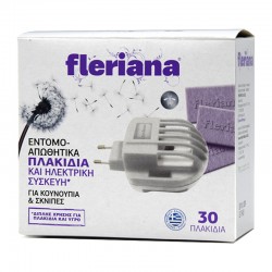 Power Health Fleriana Εντομοαπωθητικά Πλακίδια 30 τεμάχια + Ηλεκτρική Συσκευή Plug in για Κουνούπια και Σκνίνπες