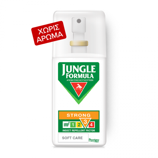 Jungle Formula Strong Soft Care Spray IRF3 75ml - Εντομοαπωθητικό Σπρέι Ισχυρής Προστασίας Χωρίς Οινόπνευμα και Άρωμα με Διάρκεια έως 6 ώρες για Ηλικίες 3+ ετών