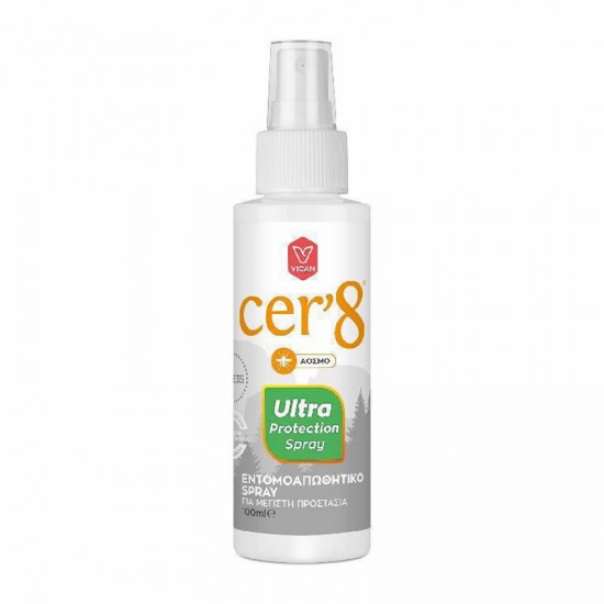 Vican cer'8 Ultra Protection Spray 100ml - Εντομοαπωθητικό Άοσμο Σπρέι για Μέγιστη Προστασία έως 10 ώρες