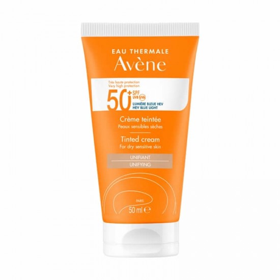 Avene Solaire Cream Tinted SPF50+ Αντιηλιακή Κρέμα Προσώπου με Χρώμα για Ξηρό & Ευαίσθητο Δέρμα 50ml