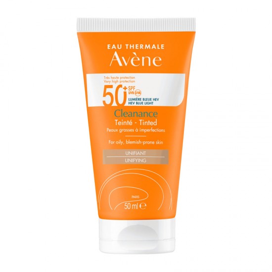 Avene Solaire Cleanance Tinted Cream SPF50+ Αντηλιακή Κρέμα Προσώπου με Χρώμα για Λιπαρό Δέρμα με Ατέλειες 50ml