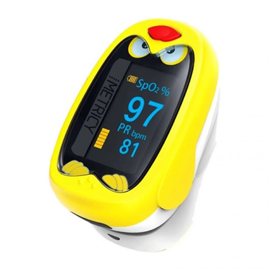 Biopharm Metricy Oxy Mini Κίτρινο Παιδικό Παλμικό Οξύμετρο Δακτύλου 1 Τεμάχιο
