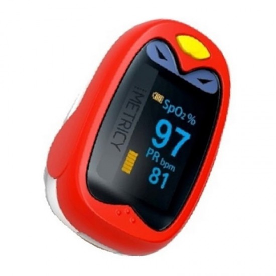 Biopharm Metricy Oxy Mini Κόκκινο Παιδικό Παλμικό Οξύμετρο Δακτύλου 1 Τεμάχιο