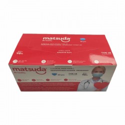 Matsuda Χειρουργικές Μάσκες Προσώπου Type IIR BFE 98% 3ply Γαλάζιες EN14683:2019+AC:2019 50τμχ - Ιατρικιές Μάσκες Μίας Χρήσης