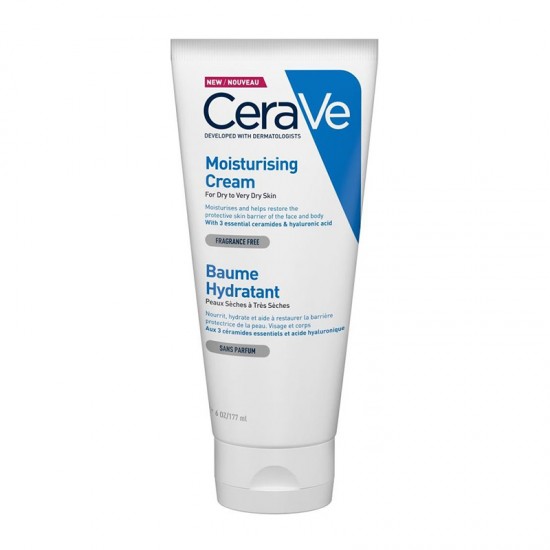 CeraVe Moisturising Cream Ενυδατική Κρέμα Προσώπου & Σώματος για Ξηρό έως Πολύ Ξηρό Δέρμα 177ml