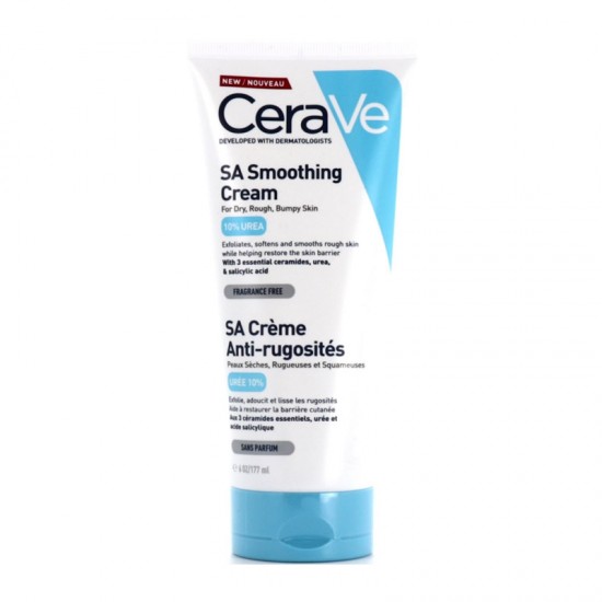 CeraVe SA Smoothing Cream Ενυδατική & Απολεπιστική Κρέμα για Ξηρό & Τραχύ Δέρμα με 10% Urea & Σαλικυλικό Οξύ 177ml