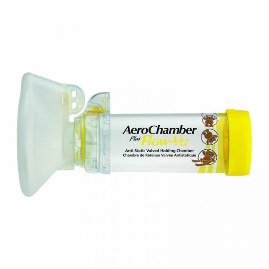 AeroChamber Plus Flow-Vu Medium Mask Αεροθάλαμος Εισπνοών Παιδικός 1-5 ετών