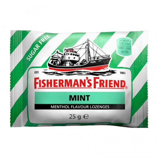 Fisherman's Friend Mint Menthol Flavor Lozenges 25g - Καραμέλες για το Λαιμό με γεύση Μέντα με Γλυκαντικά