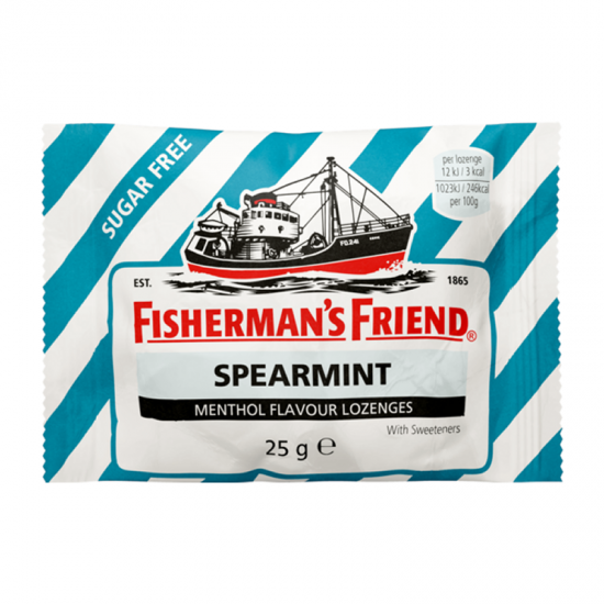 Fisherman's Friend Spearmint Flavor Lozenges 25g - Καραμέλες για το Λαιμό με γεύση Δυόσμου με Γλυκαντικά
