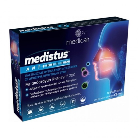 Medicair Medistus Antivirus Pastilles 10 τεμάχια - Παστίλιες για Προστασία από Ιούς με Φρουτώδη Γεύση
