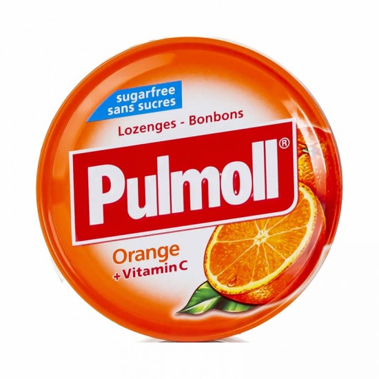 Pulmoll Καραμέλες με Πορτοκάλι και Βιταμίνη C χωρίς Ζάχαρη που Χαρίζουν Δροσερή Αναπνοή & Ενισχύουν το Ανοσοποιητικό 45g