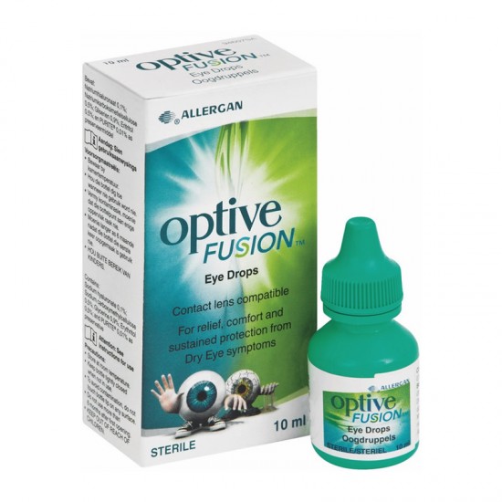 Allergan Optive Fusion Λιπαντικές Οφθαλμικές Σταγόνες με Υαλουρονικό 0,1% 10ml