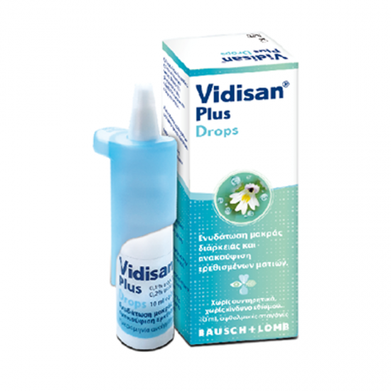 Bausch+Lomb Vidisan Plus 10ml - Λιπαντικές Οφθαλμικές Σταγόνες για την Ανακούφιση των Ερεθισμένων Ματιών
