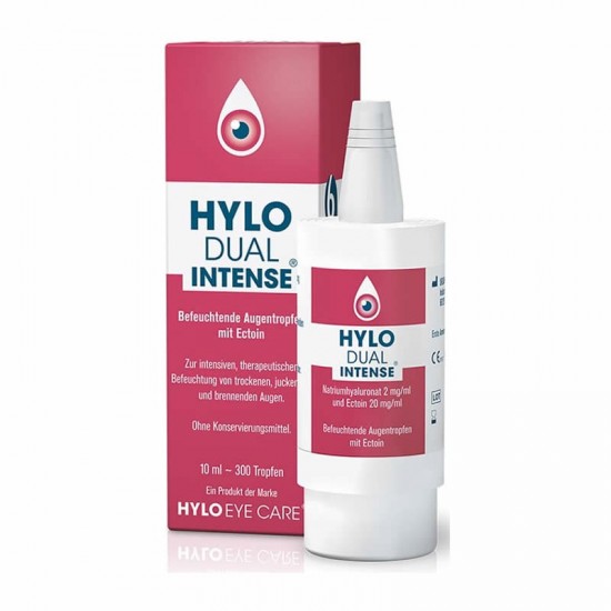 Ursapharm Hylo Dual Intense Eye Drops 10ml (300 σταγόνες) - Οφθαλμικές Σταγόνες με Υαλουρονικό Οξύ 0,2% και Εκτοΐνη 2% για την Επίμονη Ξηροφθαλμία
