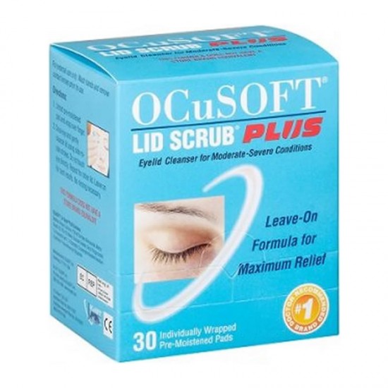 Ocusoft Lid Scrub Plus Pre-Moistened Pads 30 Τεμάχια - Μαντηλάκια Καθαρισμού και Περιποίησης των Ερεθισμένων Βλεφάρων