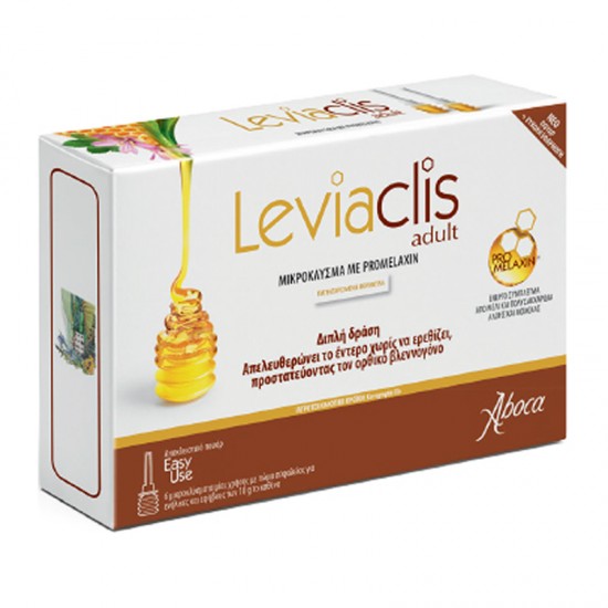 Aboca Leviaclis Adult Microclisma 6x10g - Μικροκλύσματα Μίας Χρήσης κατά της Δυσκοιλιότητας για Ενήλικες και Έφηβους
