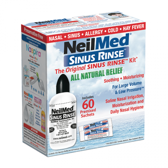 NeilMed Sinus Rinse Kit Adults Συσκευή Ρινικών Πλύσεων Ενηλίκων & 60 Φακελάκια