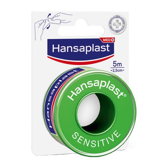 Hansaplast Sensitive Αυτοκόλλητη Ταινία Στερέωσης Μετάξι 2,5cm x 5m