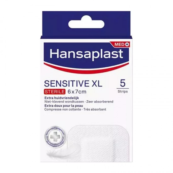 Hansaplast MED+ Sensitive XL 6x7cm Αυτοκόλλητα Επιθέματα 5τμχ