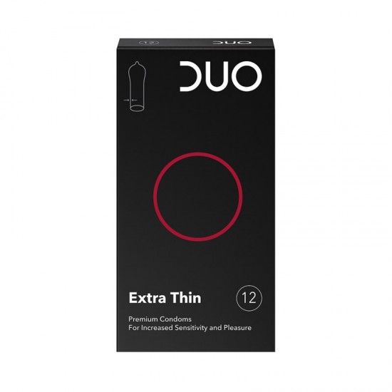 DUO Extra Thin Προφυλακτικά Πολύ Λεπτά για Προστασία & Απόλαυση 12τμχ