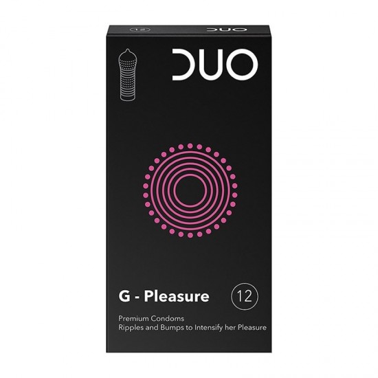 Duo G-Pleasure Strawberry 12 Τεμάχια - Κουκίδες και Ραβδώσεις για Έντονη Διέγερση