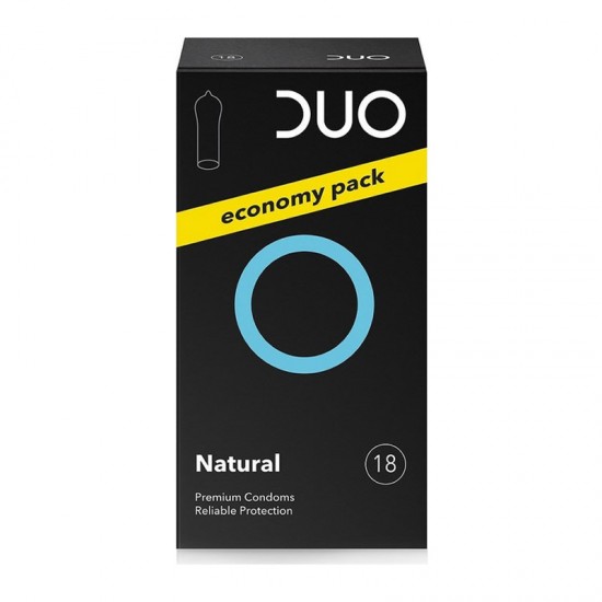 Duo Natural Economy Pack Προφυλακτικά Κανονικά & Διαχρονικά για Φυσική Απόλαυση 18τμχ