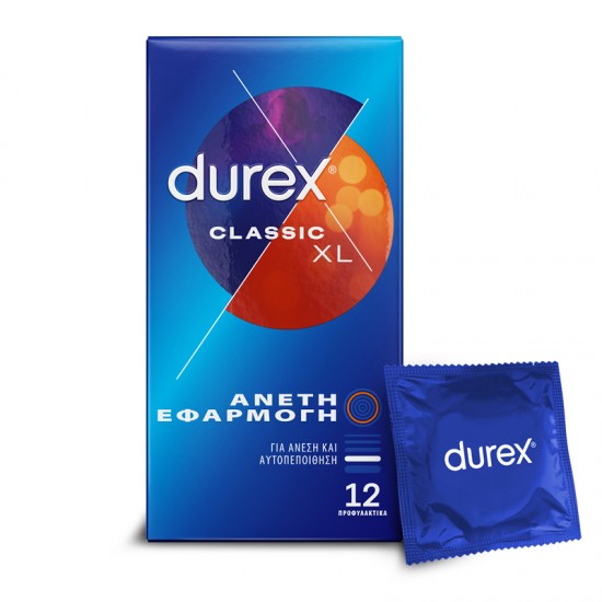 Durex Classic XL Προφυλακτικά Κλασσικά με Άνετη Εφαρμογή 12 Τεμάχια