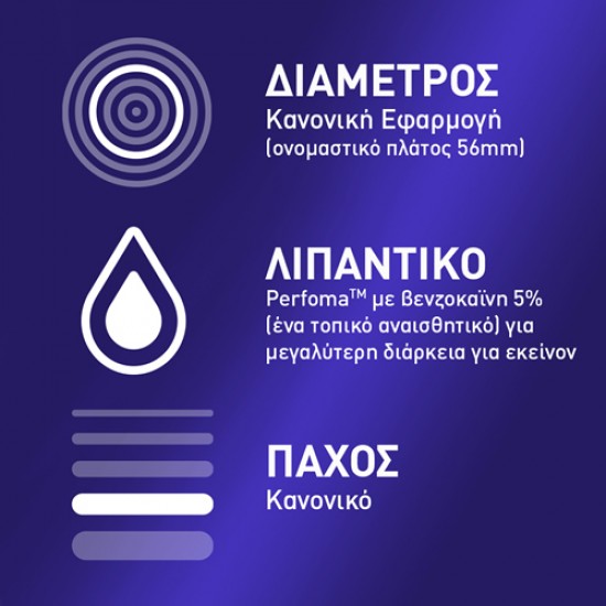 Durex Extended Pleasure Προφυλακτικά για Μεγαλύτερη Διάρκεια με Κανονική Eφαρμοργή 12 τεμάχια