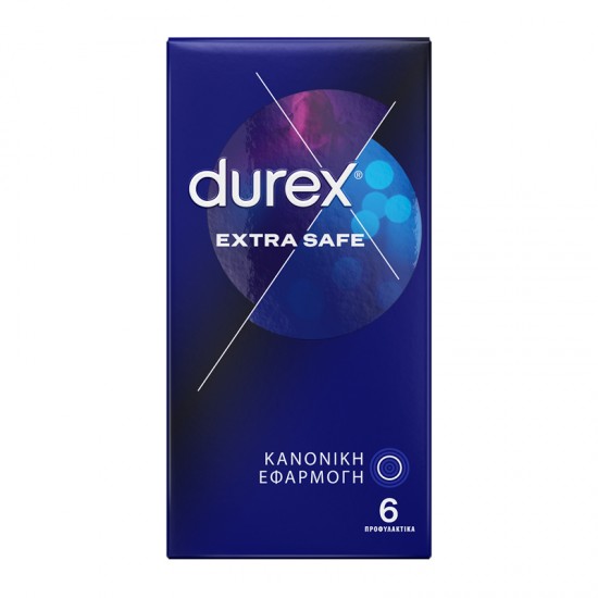 Durex Extra Safe Προφυλακτικά με Ελαφρώς Παχύτερα Τοιχώματα για Απόλυτη Ασφάλεια 6 Τεμάχια