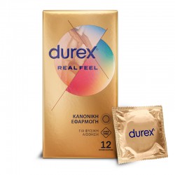 Durex Real Feel Προφυλακτικά για Φυσική Αίσθηση με Κανονική Εφαρμογή 12 Τεμάχια