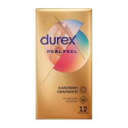 Durex Real Feel Προφυλακτικά για Φυσική Αίσθηση με Κανονική Εφαρμογή 12 Τεμάχια