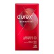 Durex Sensitive Προφυλακτικά Λεπτά με Κανονική Eφαρμοργή 12 τεμάχια