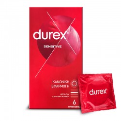Durex Sensitive Προφυλακτικά Λεπτά με Κανονική Eφαρμοργή 6 τεμάχια