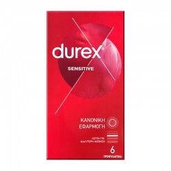 Durex Sensitive Προφυλακτικά Λεπτά με Κανονική Eφαρμοργή 6 τεμάχια