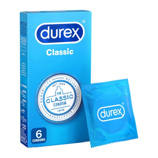 Durex Classic Προφυλακτικά Κλασσικά με Κανονική Εφαρμογή 6 Τεμάχια	