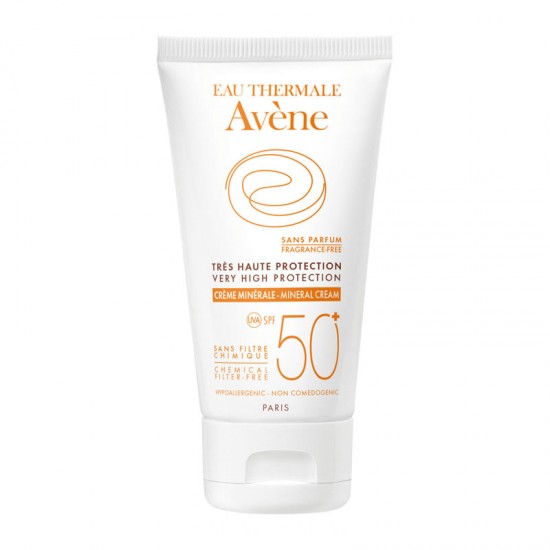 Avene Creme Minerale SPF50+ 50ml - Αντηλιακή Κρέμα Προσώπου με Δείκτη Προστασίας SPF50+ για Μη Ανεκτική Επιδερμίδα