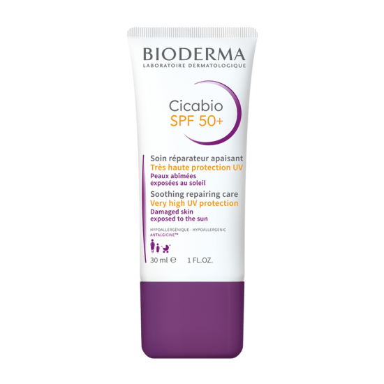 Bioderma Cicabio SPF50+ Επανορθωτική Κρέμα με Πολύ Υψηλή Αντηλιακή Προστασία για Ερεθισμένο & Κατεστραμμένο Δέρμα 30ml
