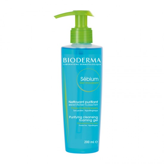 Bioderma Sebium Gel Moussante Απαλό Τζελ Καθαρισμού & Ντεμακιγιάζ για Λιπαρό, Μικτό και με Τάση Ακμής Δέρμα 200ml