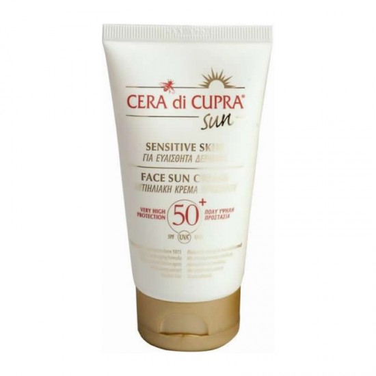 Cera di Cupra Face Sun Cream SPF50+ Sensitive Skin 75ml - Αντιηλιακή Κρέμα Προσώπου με Υψηλό Δείκτη Προστασίας για Ευαίσθητη Επιδερμίδα