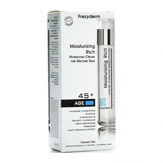 Frezyderm Moisturizing Rich Cream 45+ Ενυδατική Κρέμα Προσώπου και Λαιμού για Έντονα Ξηρό & Αφυδατωμένο Δέρμα 50ml