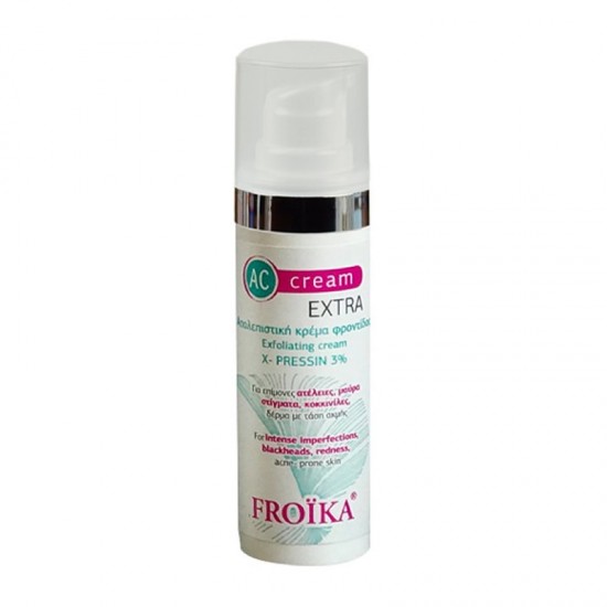 Froika AC Cream Extra 30ml - Ήπια Απολεπιστική και Αναπλαστική Κρέμα Φροντίδας X-Pressin 3% για Επίμονες Ατέλειες για Λιπαρό Δέρμα με Τάση Ακμής