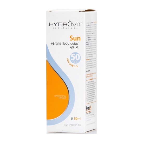 Hydrovit Sun High Protection Cream SPF50+ 50ml - Αντηλιακή Kρέμα Yψηλής Προστασίας για Παιδιά & Ενήλικες