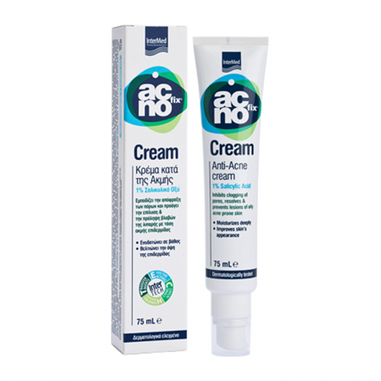 Intermed Acnofix Face Cream 75ml - Kρέμα κατά της Ακμής με 1% Σαλικυλικό Οξύ για τη Λιπαρή με Τάση Ακμής Επιδερμίδα