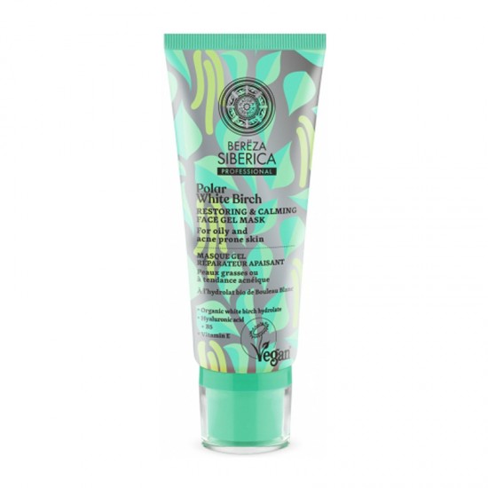 Natura Siberica Bereza Polar White Birch Restoring & Calming Face Gel Mask for Oily & Acne Prone Skin 100ml - Ενυδατική Μάσκα-Τζελ Προσώπου Αποκατάστασης & Εξισορρόπησής για Λιπαρή και Ακμιακή Επιδερμίδα
